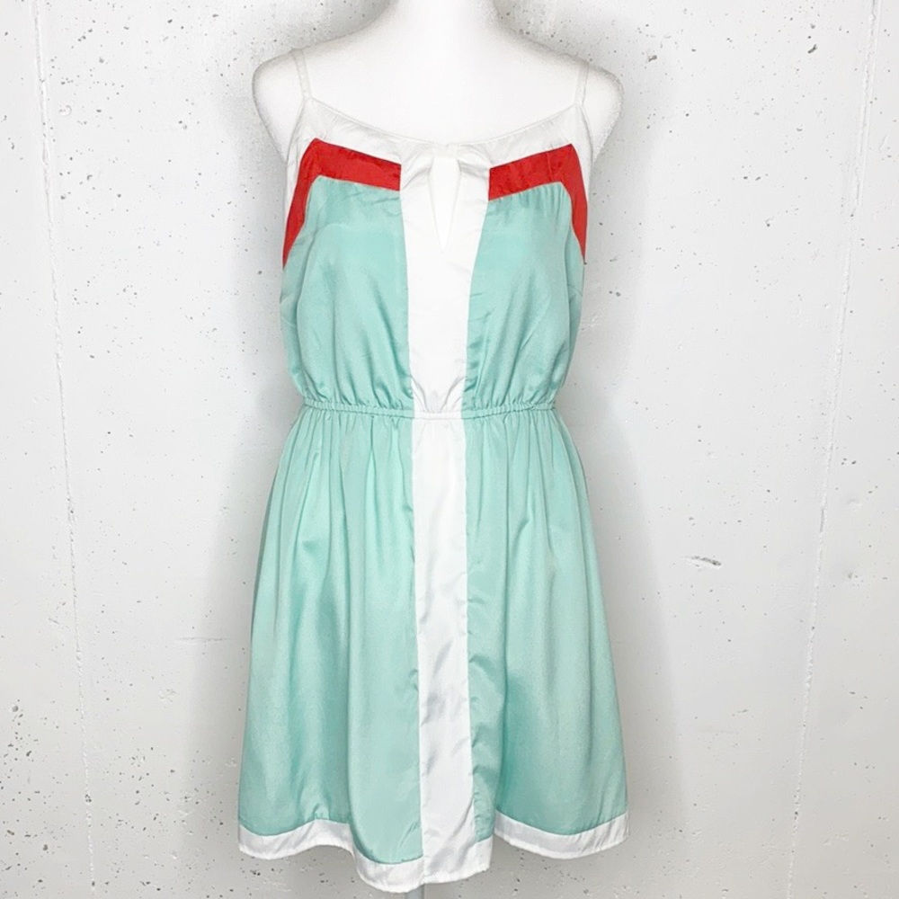 Umgee Spaghetti Strap Color Block dress-MD
